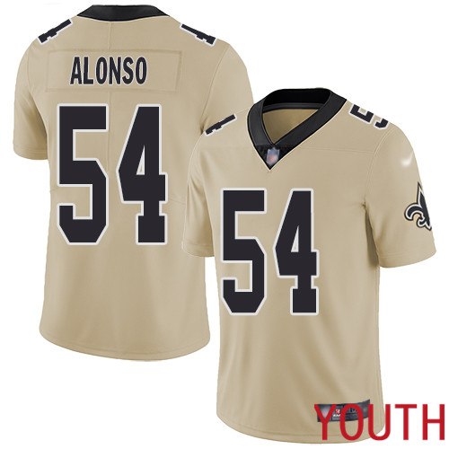 New Orleans Saints Limited Gold Youth Kiko Alonso Jersey NFL Football 54 Inverted Legend Jersey